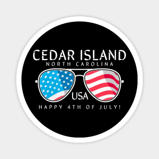 Cedar Island, NC Summertime Vacationing Fourth of July Sunglasses Magnet